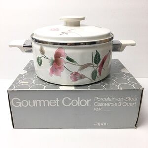 Mikasa 3 Qt Casserole Porcelain Steel Silk Flowers